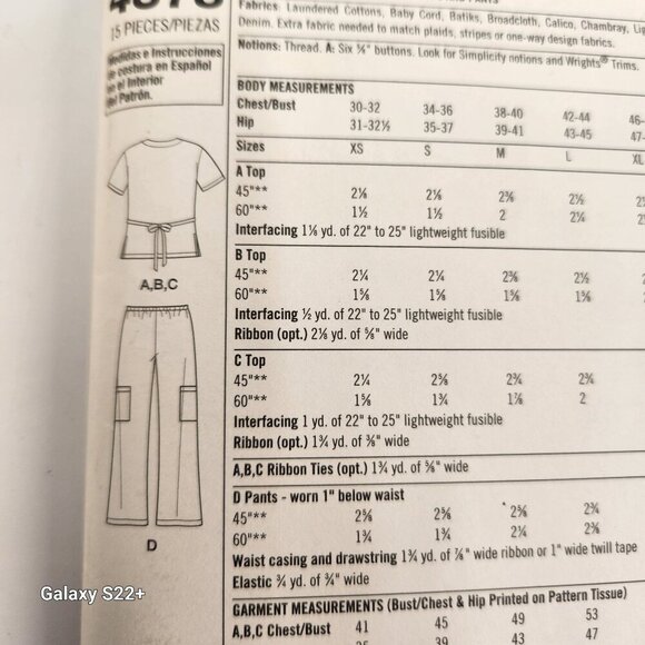 Simplicity 4378 Scrubs Sewing Pattern For Men & Women Size M-XL Easy To Sew Tops - Picture 7 of 9